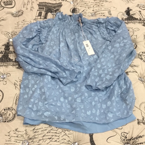 Rebecca Taylor Leo Clip Jacquard Ruffle Top - Picture 4 of 8